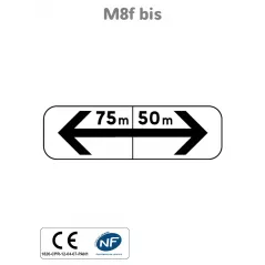Panonceau Stationnement à Droite et à Gauche avec distance M8f bis