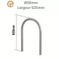 Arceau vélos U inversé 625 mm LUGNAL à sceller ou à platine