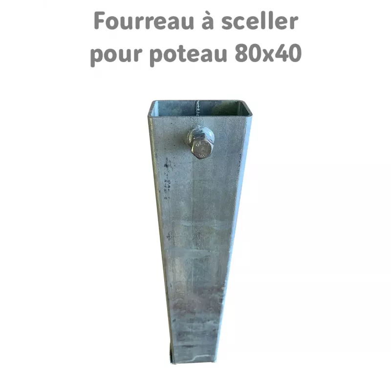 Fourreau à sceller pour poteau de signalisation 80 x 40 mm
