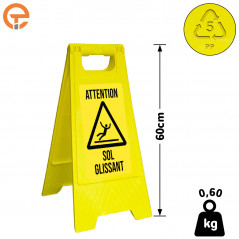 Chevalet de signalisation Sol Glissant Jaune