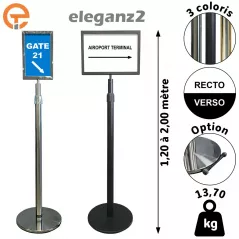 Poteau porte affiches télescopique Hauteur 2 mètres