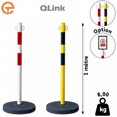 Poteau de balisage métal QLink lesté 6 kg