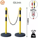 Kit Poteaux de balisage métal Qlink lestés 10 kg