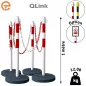Kit Poteaux de balisage métal Qlink lestés 10 kg