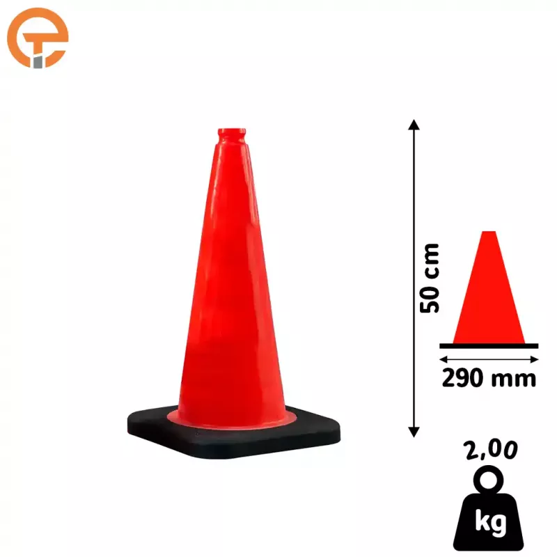 Cône de signalisation chantier K5A 50 cm lesté