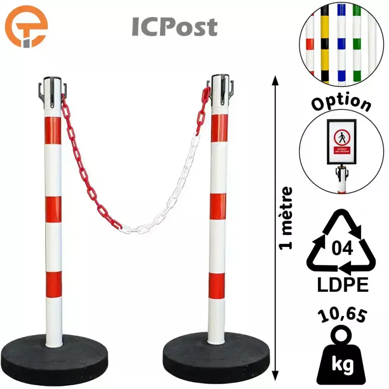Kit Poteaux à chaîne ICPost lestés 10 kg