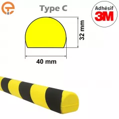 Profilé mousse de protection surface plane type C