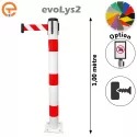 Poteau à platine Rouge/Blanc sangle 2, 3, 4 et 5 mètres evoLys2