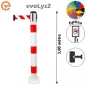 Poteau à platine Rouge/Blanc sangle 2, 3, 4 et 5 mètres evoLys2