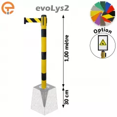 Poteau à sceller Noir/Jaune sangle 2, 3, 4 et 5 mètres evoLys2