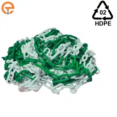 Chaîne plastique de signalisation vert blanc 25 mètres