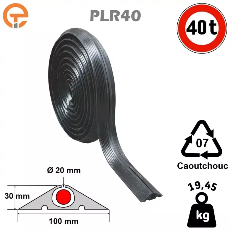 Passe câble 20 mm PLR40 en rouleau 10 mètres