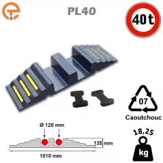 Protège tuyaux et flexibles PL40 2 canaux 120 mm