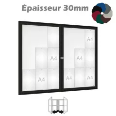 Vitrine extérieure portes battantes 8 à 18 feuilles A4