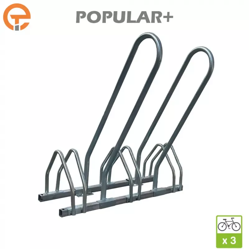 Râtelier Support vélos POPULAR+ avec arceaux antivol