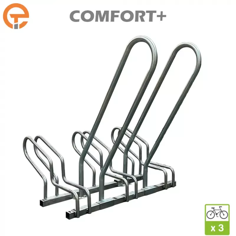 Râtelier Support vélos COMFORT+ avec arceaux antivol