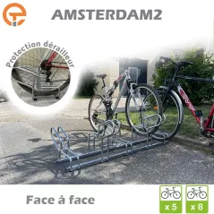 Râtelier Support vélos face à face sur 2 niveaux AMSTERDAM2