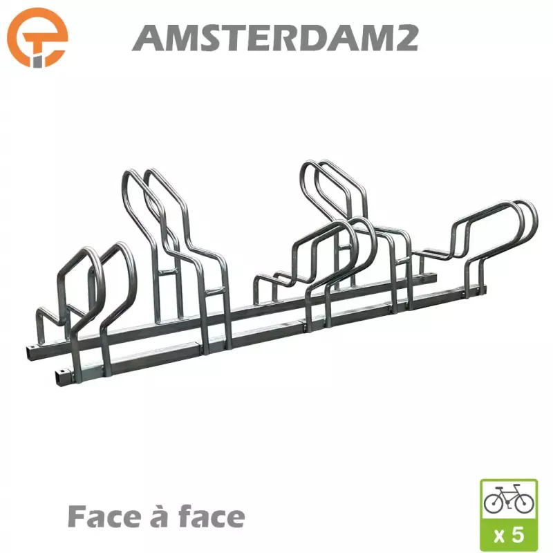 Râtelier Support vélos face à face sur 2 niveaux AMSTERDAM2