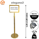 Poteau porte affiches télescopique Haut. 2m00