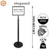 Poteau porte affiches télescopique Haut. 2m00