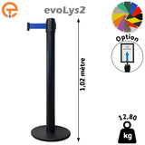 Poteau de guidage Noir à sangle 2, 3, 4 et 5 mètres evoLys2