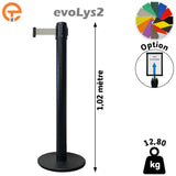 Poteau de guidage Noir à sangle 2, 3, 4 et 5 mètres evoLys2