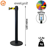 Poteau de guidage Noir à sangle 2, 3, 4 et 5 mètres evoLys2