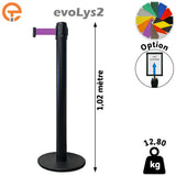 Poteau de guidage Noir à sangle 2, 3, 4 et 5 mètres evoLys2
