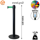 Poteau de guidage Noir à sangle 2, 3, 4 et 5 mètres evoLys2
