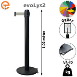 Poteau de guidage Noir à sangle 2, 3, 4 et 5 mètres evoLys2