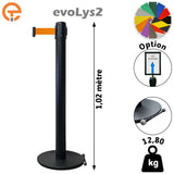 Poteau de guidage Noir à sangle 2, 3, 4 et 5 mètres evoLys2