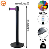 Poteau de guidage Noir à sangle 2, 3, 4 et 5 mètres evoLys2