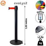 Poteau de guidage Noir à sangle 2, 3, 4 et 5 mètres evoLys2