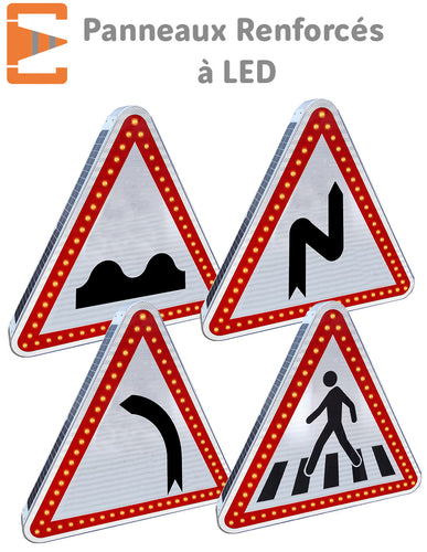 Panneau routier lumineux solaire, panneau de signalisation