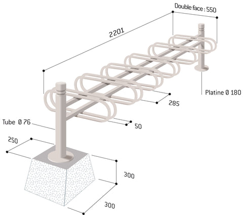 Racks Range Vélos Modulaires COMPO2 Double Face 6 ou 12 places