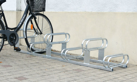 Range vélo en acier pour 6 vélos sur 2 niveaux. Râtelier à fixer au sol.