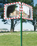 Support 2 miroirs longueur 1M30 pour poteau Ø60 à Ø90mm