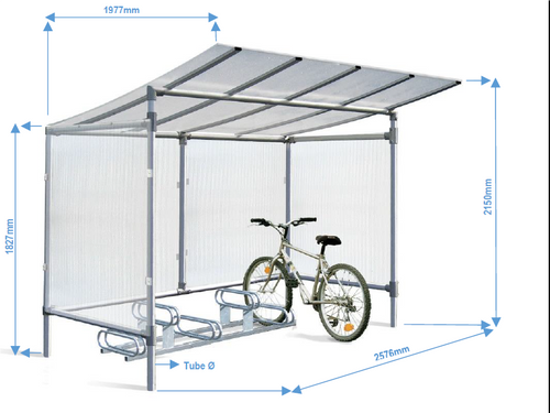 Abri Vélos Modulable "ALU" 5 places