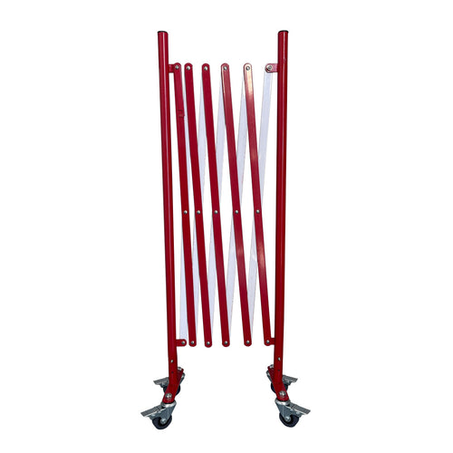 Barrière extensible pliable rouge et blanche de 2m