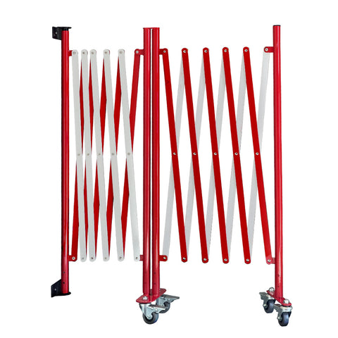 Barrière extensible rouge et blanche de 4 mètres
