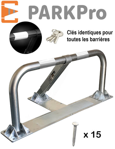 Barrière De Parking Rabattable Cadenas Avec Bandes Réfléchissantes