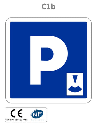 Panneau C1b Parking gratuit à durée limitée avec contrôle par disque
