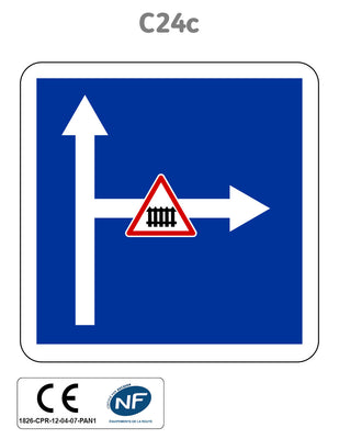 Panneau C24c ex.1 Conditions de circulation sur la route embranchée