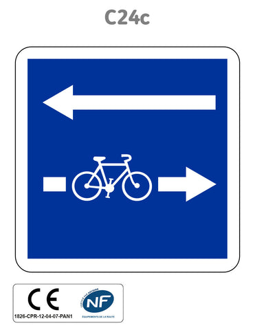 Panneau C24c.ex2 Conditions de circulation sur la route embranchée