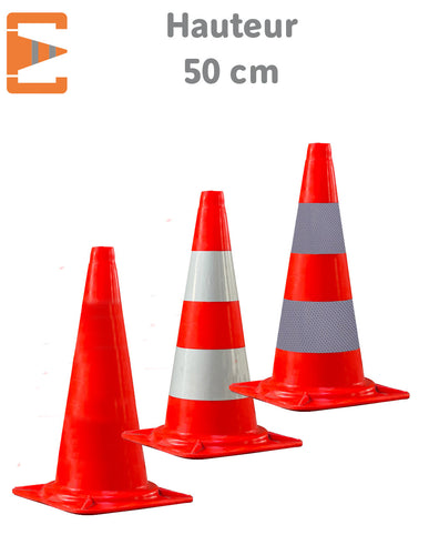 HDX Cône de signalisation de 71,1 cm, avec base de 2,26 kg et bande  réfléchissante