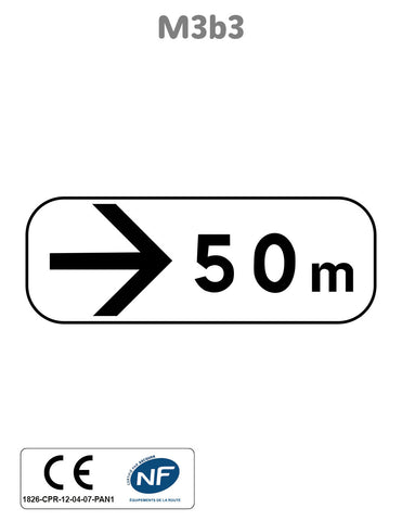 Panonceau Directionnel avec distance M3b3