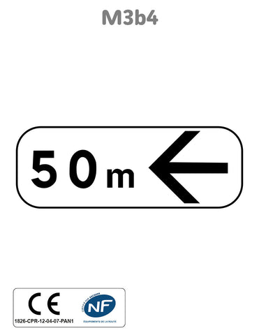 Panonceau Directionnel avec distance M3b4