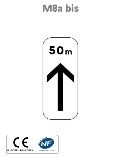 Panonceau Début de Section de Stationnement avec Distance M8a bis