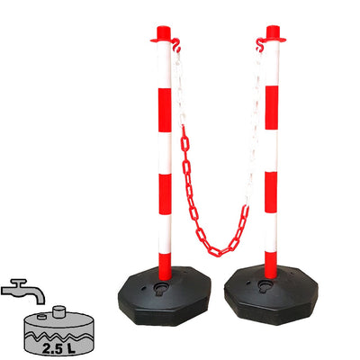KIT 2 Poteaux PVC Rouge Blanc - EQUIPEMENTECH