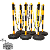 KIT 6 Poteaux PVC Noir Jaune - EQUIPEMENTECH 